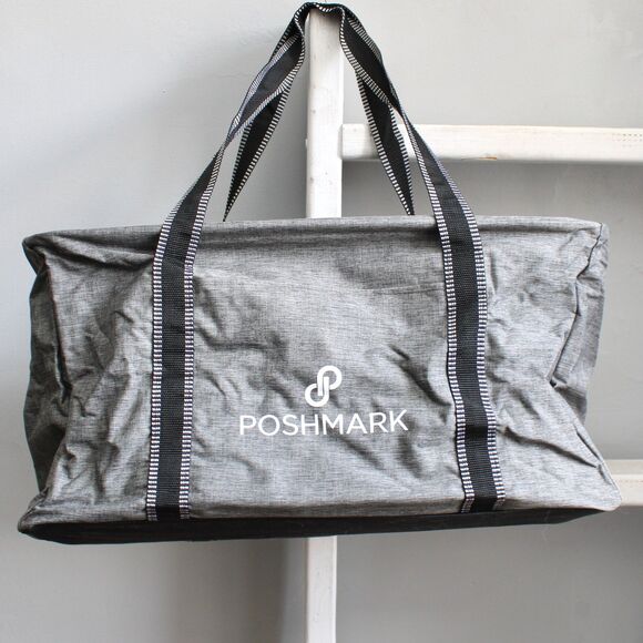 Poshmark Gray Front Pocket Utility Open Double Handle Tote NWOT - Picture 1 of 4